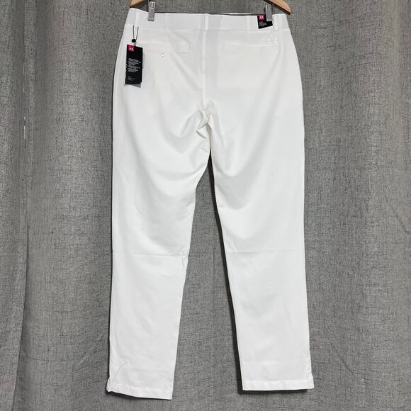 NWT‎ Under Armour Pant Women 14 White Fitted Activewear Golf - Picture 2 of 16